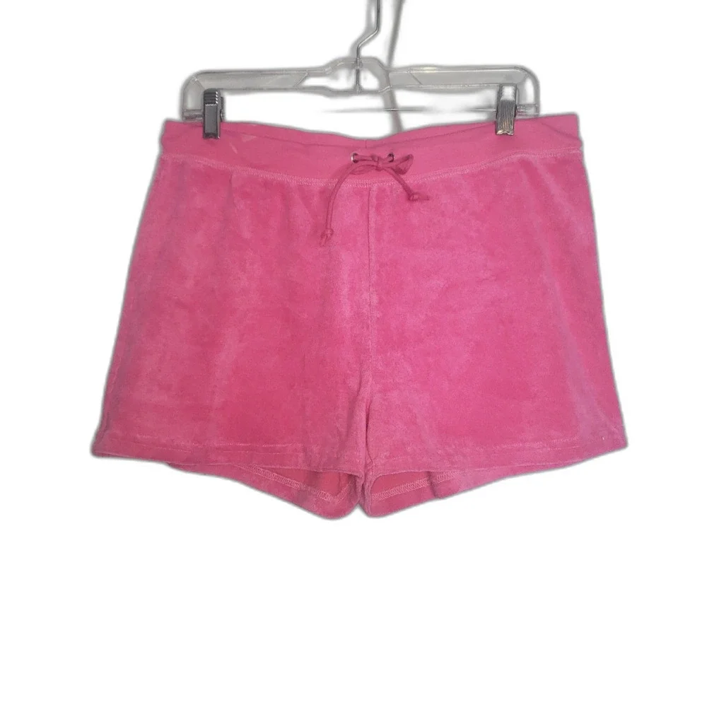 Vintage Y2K MODA INTERNATIONAL Pink Terry Cloth Shorts Womens Size Large